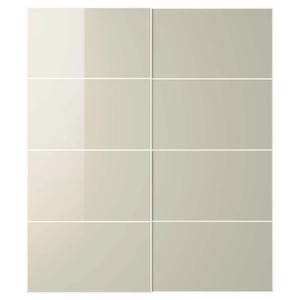 Пара раздвижных дверей HOKKSUND IKEA, 200x236 см, цвет high-gloss light beige