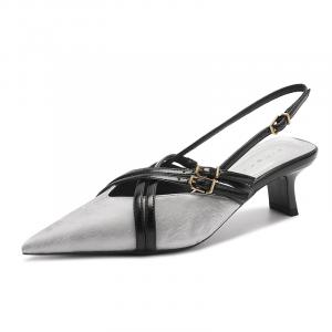 Ainer cat Chunky Heel High Heels 5cm для женщин Ainer-cat, серебряный