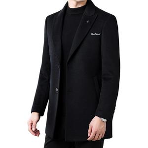 Пальто мужское с воротником-стойкой утепленное прямое VanCamel, черный