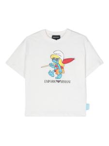 Emporio Armani футболка с принтом The Smurfs, белый