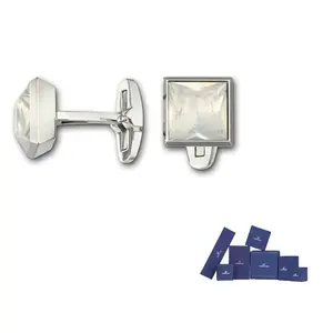 Мужские манжеты с искусственными кристаллами Swarovski, белый