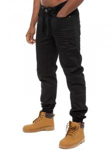 Мужские джинсы-джоггеры из денима с манжетами Enzo, черный