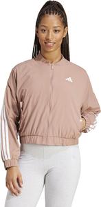 Женская куртка-бомбер Adidas Originals Adidas Essentials с тремя полосками, бледно-розовый