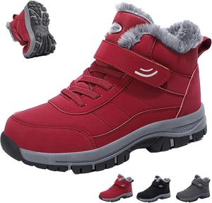 Женские и мужские водонепроницаемые ортопедические зимние ботинки GHTRHSB, теплые, удобные, термальные, с меховой подкладкой, на платформе, с нескользящей подошвой, ботильоны, винный