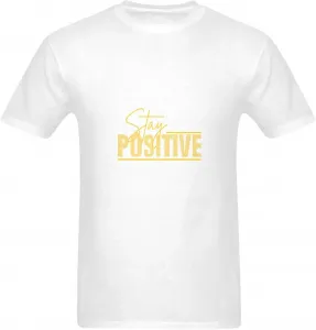 Футболка Stay Positive с принтом, короткий рукав, круглый вырез