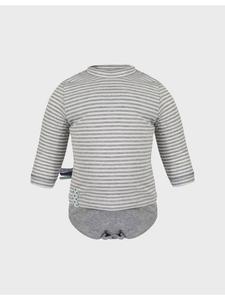 OrganicEra Детский боди с длинными рукавами, серого меланжевого цвета