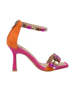 Сандалии на каблуке с драгоценными камнями Alma En Pena, мультиколор