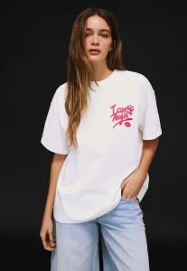Футболка с коротким рукавом и принтом Bershka, White