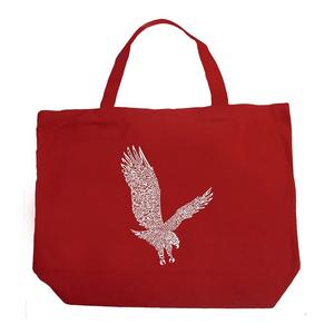 Большая большая сумка Word Art — Орел LA Pop Art, красный