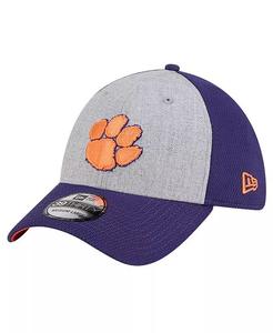 Мужская кепка Flex Clemson Tigers двухцветная 39THIRTY, серо-фиолетовая New Era