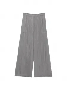 Брюки со складками и боковыми карманами Pleats Please Issey Miyake, серый