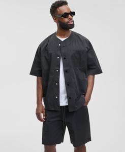 Мужская рубашка свободного кроя с коротким рукавом и застежкой на кнопках Mode of One, Deep Black