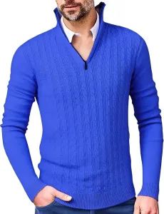 Полузастегивающийся свитер для мужчин Casual Quarter Zip Pullover Slim Fit