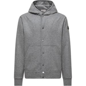 Толстовка на пуговицах с нашивкой логотипа Moncler, серый