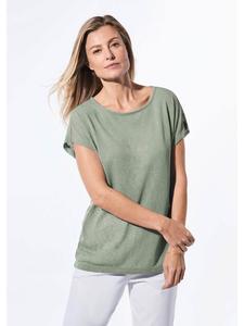 GOLDNER Укороченный размер: футболка из искусственного льна цвета древесного мха