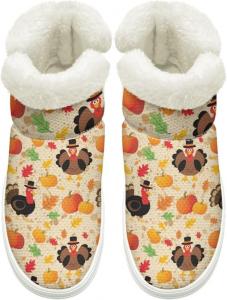 Женские и мужские зимние ботинки на слипоне, дышащая сетка, зимняя обувь для улицы с нескользящей удобной подошвой Cugasmaru, Turkey Fall Pumpkin