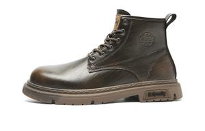 Повседневные кроссовки мужские мидтоп коричневые, черные HLA