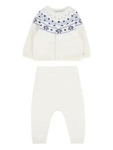 Комплект из топа и брюк с узором Petit Bateau, белый