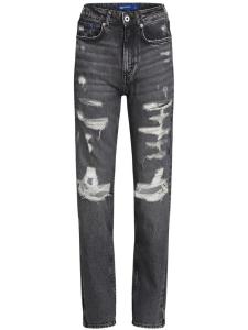 Прямые джинсы с эффектом потертости Karl Lagerfeld Jeans, серый