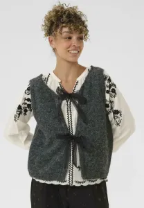 Вязаный жилет crbulp Cream, Dark Grey Melange