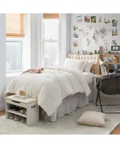 Большой постельный комплект с ребристой текстурой - цвет слоновой кости миндальный Coma Inducer