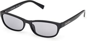 Женские солнцезащитные очки GUESS с поляризованной квадратной оправой, блестящие черные, 55 мм