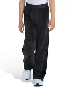 Большие размеры S-XL брюки с эластичным поясом и широкими штанинами из велюра Adidas, черный