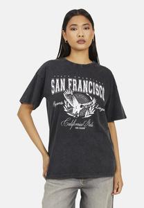 Футболка Brave Soul ACID WASH TEE WITH SAN FRANCISCO GRAPHIC., Black