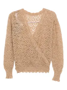 Джемпер крупной вязки Twinset, коричневый