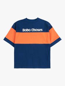 Детская футболка с цветными блоками Bobo Choses, Navy/Orange