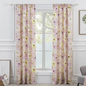 Комплект оконных штор Greenland Home Fashions из 2 предметов Misty Bloom, розовый