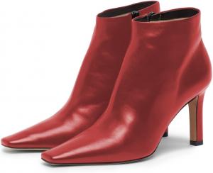 Женские ботильоны FOWT с квадратным носком, высокие каблуки, молния сбоку, классические короткие ботинки для вечеринки, офиса и повседневной носки, размеры 4-16 US, Red