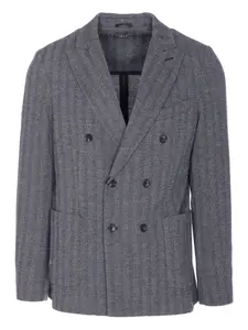 Двубортный жакет с узором «елочка» Circolo 1900, серый