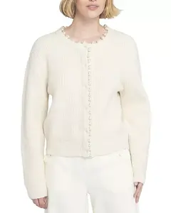 Кардиган, украшенный бисером Elle Collection, белый