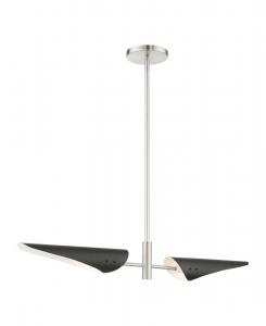 Линейная люстра Capistrano с двумя плафонами Livex, цвет silver-tone