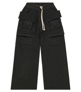 Хлопковые брюки-карго Rick Owens Kids, черный