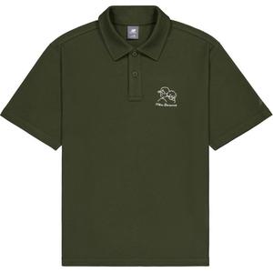 New Balance Рубашка-поло унисекс, темно-хаки, зеленая