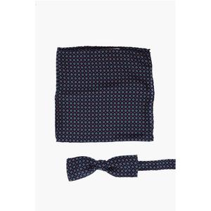 CC COLLECTION шелковый нагрудный платок с бабочкой Corneliani, синий