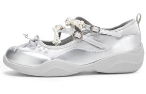 Туфли Мэри Джейн Platform для женщин серебристые MIO, белые