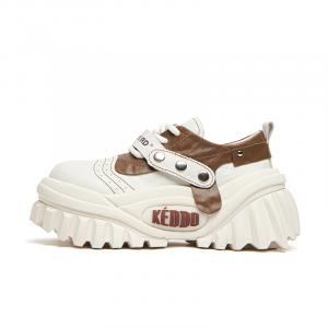 KEDDO Кроссовки Keyboards с противоскользящей подошвой, низкие, повседневные, женские, бело-коричневые, цвет White Brown