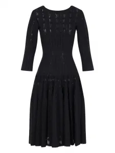 Миди-платье с круглым вырезом Alaïa, черный