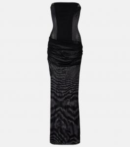 Облегающее корсетное платье без бретелей Alex Perry, черный