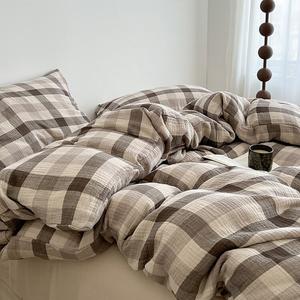 MUJI Комплект постельного белья на кровать 1,8 м, пододеяльник 180x220 см, в стиле ретро