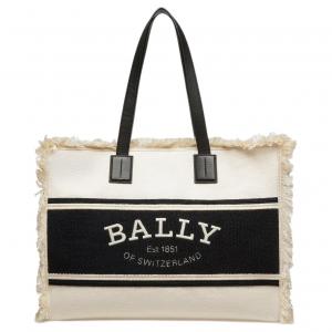 Сумка из холста с кожаными вставками, сумка-шоппер, хозяйственная сумка, женская сумка через плечо BALLY