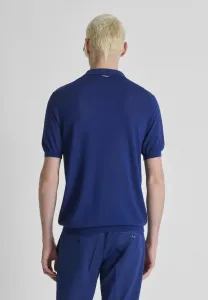 Свитер без пуговиц, короткие рукава, мягкая тонкая рубашка поло Antony Morato, Dark Blue