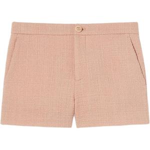 Текстурированные шорты из шерстяного твида GUCCI, розовый