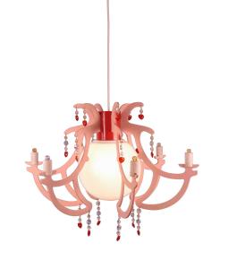 Детский подвесной светильник 55x40 см, розовый/белый