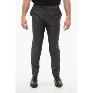 Классные шерстяные брюки с полосатым узором Corneliani, Gray