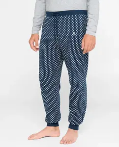 Мужские длинные пижамные брюки синего трикотажа El Búho Nocturno, синий