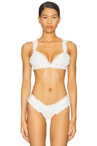 Бралет Edie с вышивкой «глазок» от For Love & Lemons, white